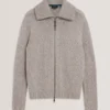 VARINK Twisted Yarn Knit Zip-Through Jumper
