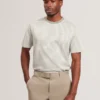 VEXRIN Textural Stripe Crew Neck Cotton T-Shirt