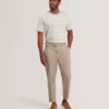 VEXRIN Textural Stripe Crew Neck Cotton T-Shirt