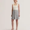 VULPAM Sleeveless Knit Bodice Boucle Mini Dress