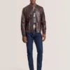 WAGGONER Leather Bomber Jacket