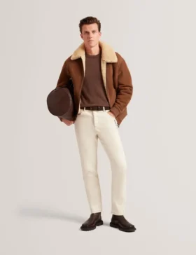 WALD Shearling Leather Aviator Jacket