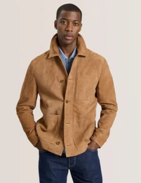 WALLY Suede 3-Pocket Button Front Jacket