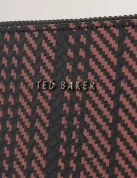 WARENN Striped Woven Leather 13-Inch Laptop Sleeve