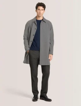warren herringbone stripe mac coat 1 280x364 - WARREN Herringbone Stripe Mac Coat