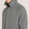 WARREN Herringbone Stripe Mac Coat