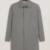 WARREN Herringbone Stripe Mac Coat