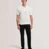WATERBY Textured Knit Silk Cotton Polo Shirt