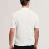 WATERBY Textured Knit Silk Cotton Polo Shirt