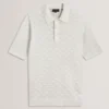 WATERBY Textured Knit Silk Cotton Polo Shirt