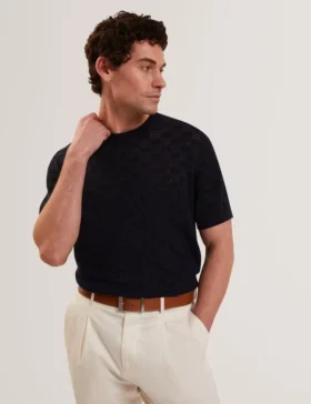 WATTSS Basket Knit Wool Silk Blend T-Shirt