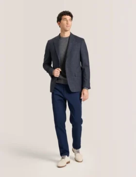 WELLINGTON Single Breasted Two Button Notch Patch Pocket Weave Jacket