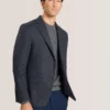 WELLINGTON Single Breasted Two Button Notch Patch Pocket Weave Jacket