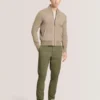 WESLEY Suede Panel Zip-Up Bomber Jacket