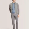 WESLEY Suede Panel Zip-Up Bomber Jacket
