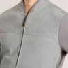 WESLEY Suede Panel Zip-Up Bomber Jacket
