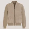 WESLEY Suede Panel Zip-Up Bomber Jacket