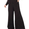 WIDE LEG TUCK PANT Black