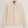 WILKES Long Sleeve Textured Button-Through Polo