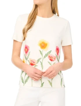 WILLOW Floral Border Crew Neck T-Shirt