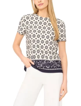 WILLOWW Tile Print Crew Neck T-Shirt