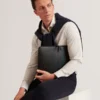 WILTONS Striped Woven Leather 13-Inch Laptop Sleeve