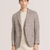 WINFRED Grid Check Cotton Blend Blazer