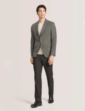 WINFRED Mini Check Wool Modern Fit Suit Jacket