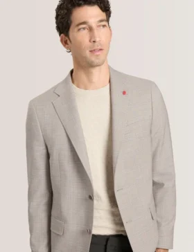 WINFRED Mixed Plaid Wool Tailored Blazer