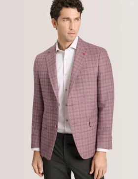 WINFRED Plaid Silk Blend Woven Blazer