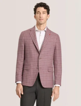 WINFRED Plaid Silk Blend Woven Blazer