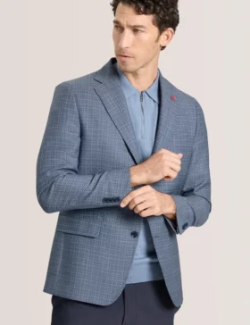 winfred plaid woven texture tailored blazer 1 280x364 - WINFRED Plaid Woven Texture Tailored Blazer