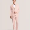 WINFRED Single Breasted Two Button Notch Flat Front Linen Suit Jacket
