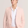 WINFRED Single Breasted Two Button Notch Flat Front Linen Suit Jacket