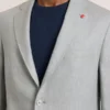WINFRED Single Breasted Two Button Notch Flat Front Linen Suit Jacket