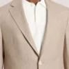 WINFRED Single Breasted Two Button Notch Flat Front Linen Suit Jacket