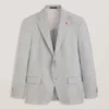 WINFRED Single Breasted Two Button Notch Flat Front Linen Suit Jacket