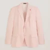 WINFRED Single Breasted Two Button Notch Flat Front Linen Suit Jacket