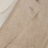 WINFRED Single Breasted Two Button Notch Flat Front Linen Suit Jacket