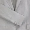 WINFRED Single Breasted Two Button Notch Flat Front Linen Suit Jacket