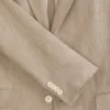 WINFRED Single Breasted Two Button Notch Flat Front Linen Suit Jacket