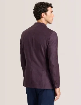 WINFRED Single Breasted Two Button Notch Fully Fashioned Plaid Jacket