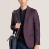 WINFRED Single Breasted Two Button Notch Fully Fashioned Plaid Jacket