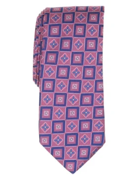 WINKLY Geometric Tile Print Silk Tie