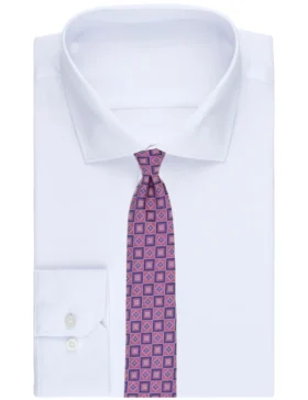WINKLY Geometric Tile Print Silk Tie