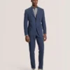 WINFRED Single Breasted Two Button Notch Flat Front Seersucker Suit Jacket