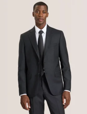 WRIGHT-GRID Single Breasted Two Button Notch Fully Fashioned Grid Suit Jacket