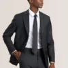 WRIGHT-GRID Single Breasted Two Button Notch Fully Fashioned Grid Suit Jacket