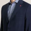 WRIGHT Single Breasted Two Button Notch Flat Front Plaid Jacket