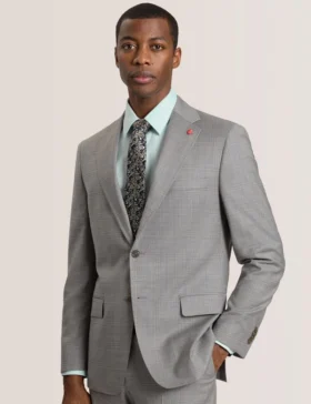 WRIGHT Soft Check Modern Fit Wool Suit Jacket